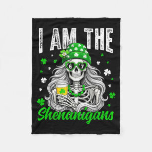 I am shenanigans for girls women teens st patricks fleece blanket