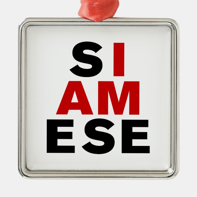 I AM SIAMESE METAL TREE DECORATION (Front)