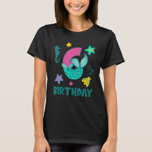 I Am Six Mermaid Happy 6th Birthday 6 Years Old Gi T-Shirt