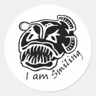 I am Smiling Anglerfish Classic Round Sticker