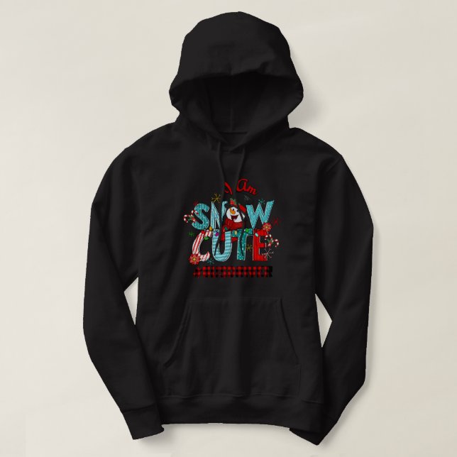 I Am Snow Cute Christmas Snowman Funny Bus Driver Hoodie (Design Front)
