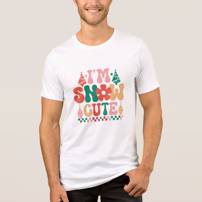 I am Snow Cute Groovy Christmas Holidays Tri-Blend Shirt (Front)