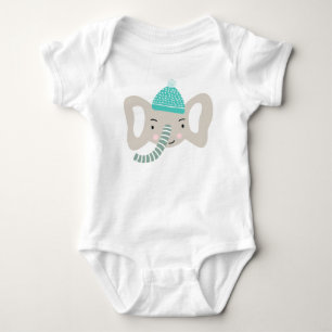 I AM SO CUTE   FUNNY WINTER ELEPHANT   SCANDI   BABY BODYSUIT