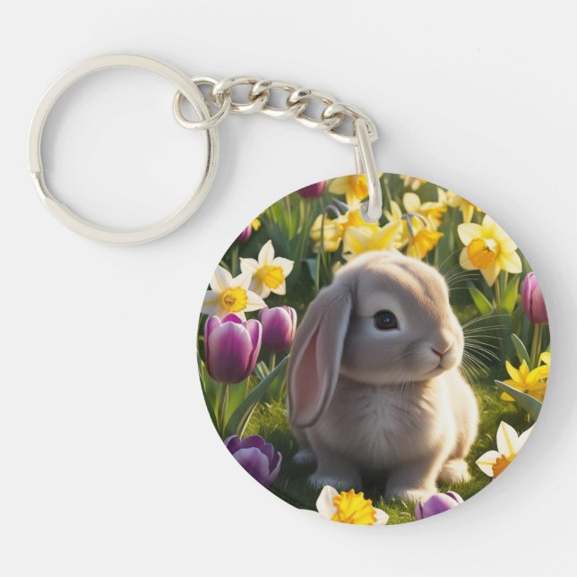 I Am So Hoppy It Is Spring Key Ring (Front)