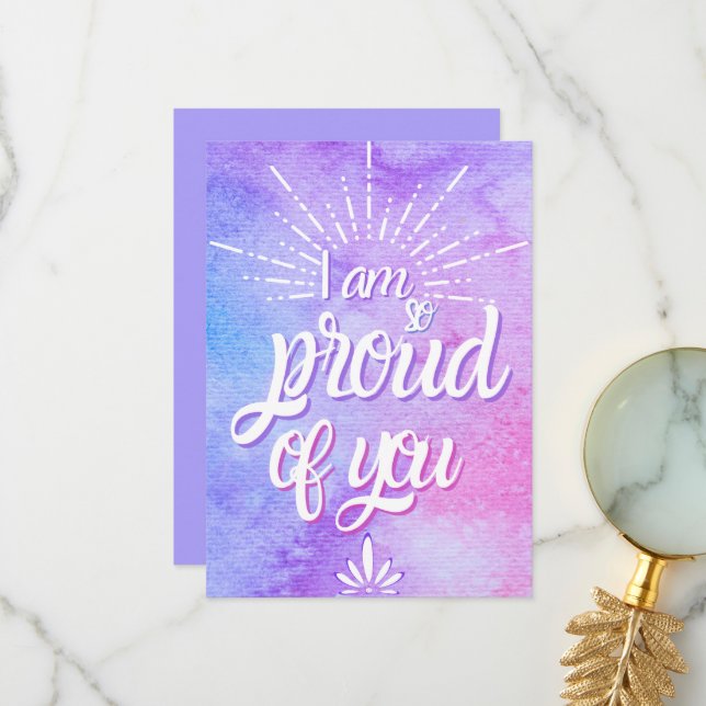 I am so proud of you  -Encouragement  Thank You Card (Front/Back In Situ)