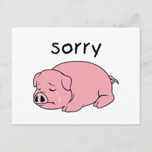 I am so Sorry Crying Weeping Pink Pig Stamp Cards