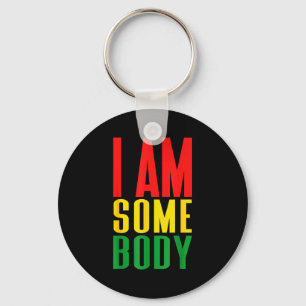 I am somebody positive affirmation retro key ring