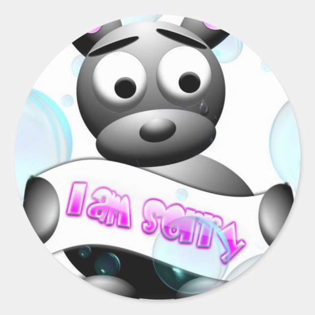 I Am Sorry Classic Round Sticker (Front)