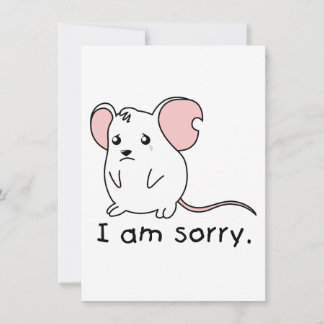 I am Sorry Crying Weeping White Mouse Card Stamp