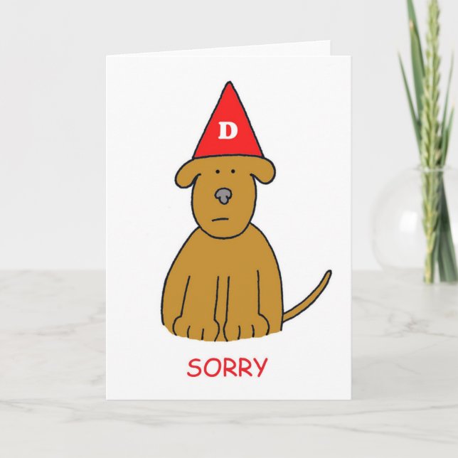 I am Sorry Cute Cartoon Puppy Card (Front)