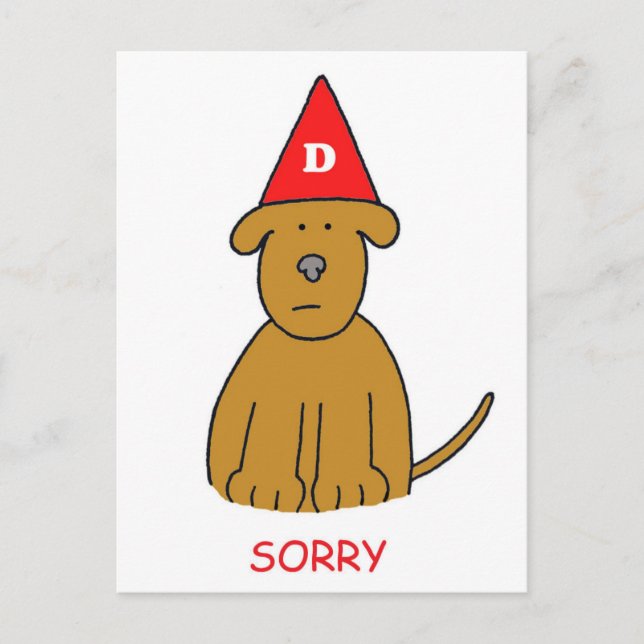 I am Sorry Cute Cartoon Puppy Postcard (Front)