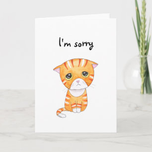 I am Sorry Sad Orange Tabby Cat Customisation Text Card