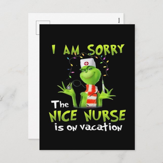 I am sorry the nice nurse is on vacation  holiday postcard (Front/Back)
