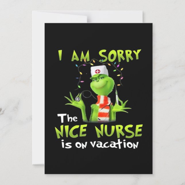 I am sorry the nice nurse is on vacation  magnetic invitation (Front)
