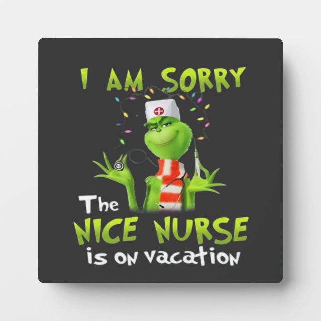 I am sorry the nice nurse is on vacation  plaque (Front)