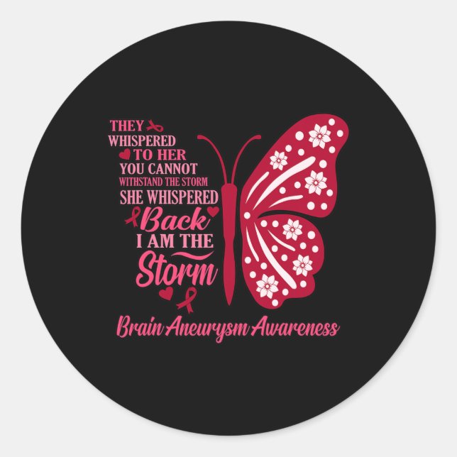 I Am Storm Brain Aneurysm Awareness Month Support  Classic Round Sticker (Front)