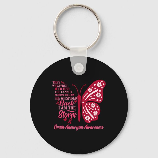 I Am Storm Brain Aneurysm Awareness Month Support  Key Ring (Front)