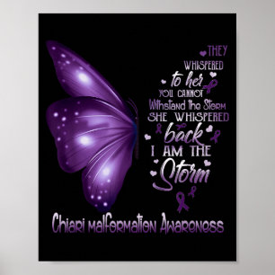I am storm chiari malformation awareness butterfly poster