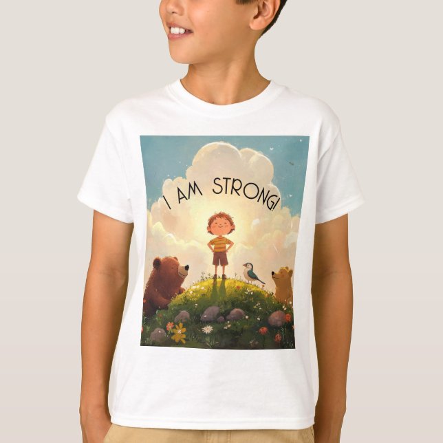 I Am Strong Boys Affirmation T-Shirt (Front)