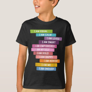 I Am Strong Cute Kids Growth Mindset Positive Affi T-Shirt