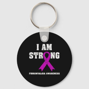 I Am Strong Fibromyalgia Awareness 1 Key Ring