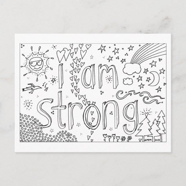 I Am Strong .. Postcard art by Ann J Doetkott (Front)