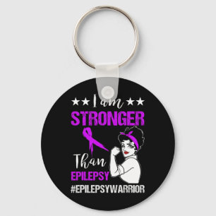 I Am Strong Than Epilepsy Awareness Strong Woman G Key Ring