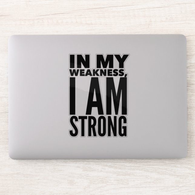 I Am Strong Vinyl Sticker (Computer)