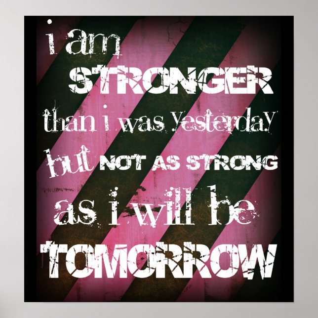 "I am stronger..." Ladies Elite Fitness Poster (Front)