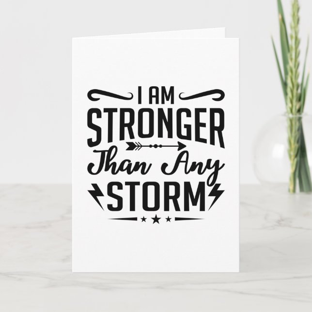 I Am Stronger Than Any Storm Anxiety Mental Health Card (Front)