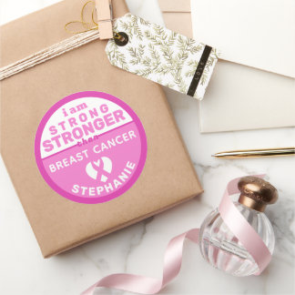 I am Stronger Than Breast Cancer Round Sticker