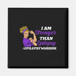 I Am Stronger Than Epilepsy Warrior Epilepsy Aware Magnet