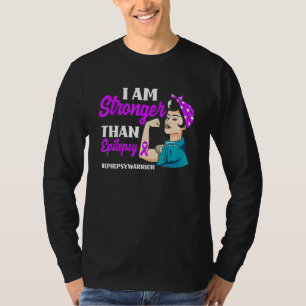 I Am Stronger Than Epilepsy Warrior Epilepsy Aware T-Shirt