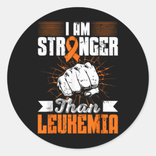 I Am Stronger Than Leukaemia Awareness Day Fighter Classic Round Sticker