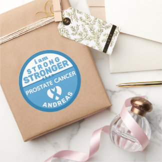 I am Stronger Than Prostate Cancer Round Sticker