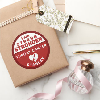 I am Stronger Than Throat Cancer Round Sticker