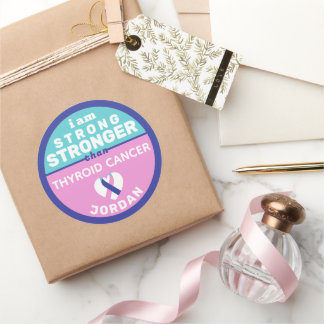 I am Stronger Than Thyroid Cancer Round Sticker