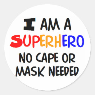 I am superhero classic round sticker