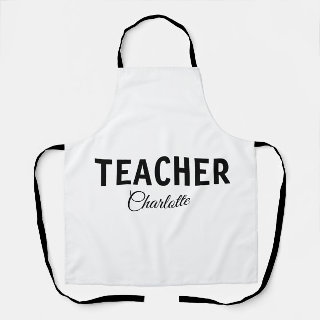I am teacher school Collegeadd your name text simp Apron (Front)