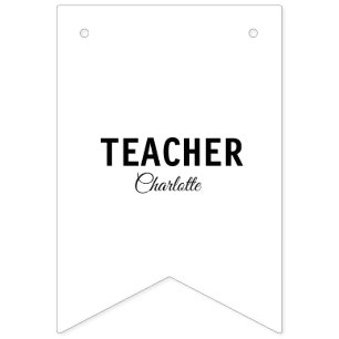 I am teacher school Collegeadd your name text simp Bunting