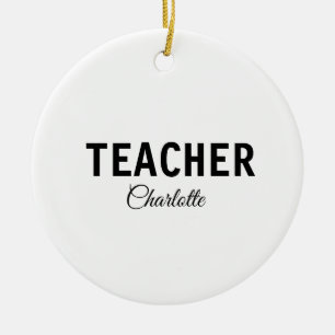 I am teacher school Collegeadd your name text simp Ceramic Tree Decoration