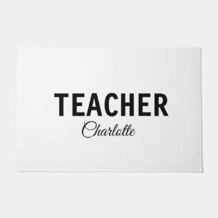 I am teacher school Collegeadd your name text simp Doormat
