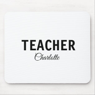 I am teacher school Collegeadd your name text simp Mouse Mat