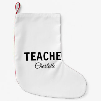 I am teacher school Collegeadd your name text simp Small Christmas Stocking