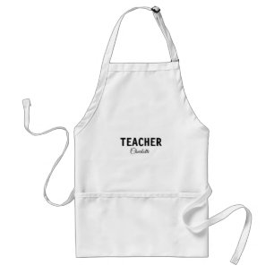 I am teacher school Collegeadd your name text simp Standard Apron