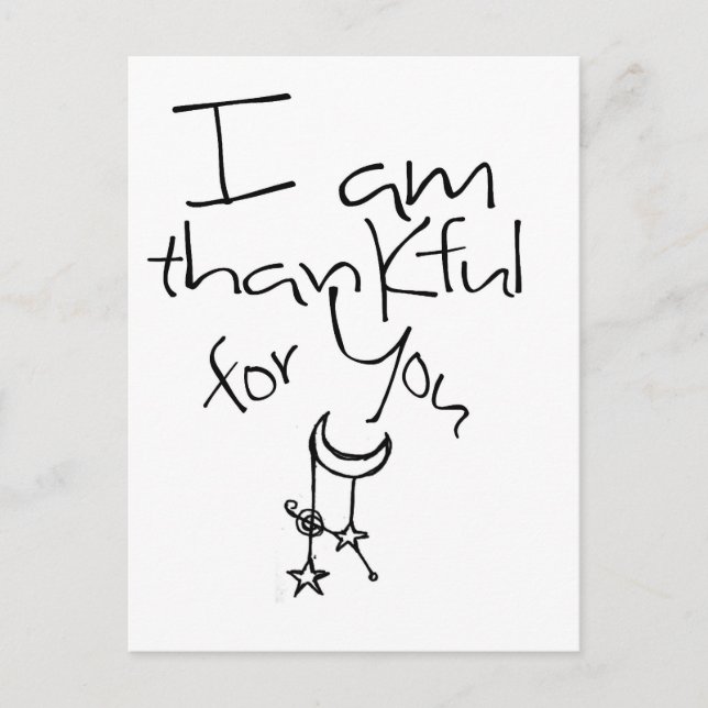 I am thankful for you postcard (Front)