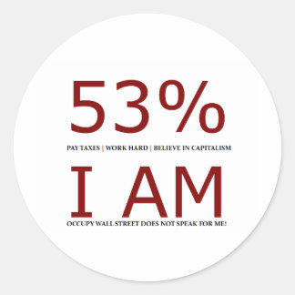 I am the 53% classic round sticker