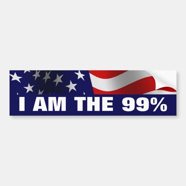 I am The 99 Percent Bumper Sticker (Front)