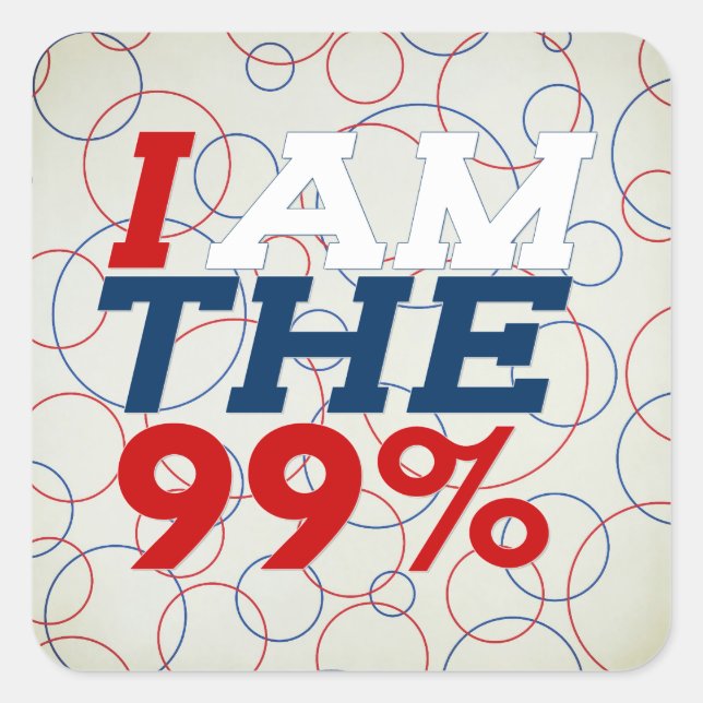 I AM THE 99% SQUARE STICKER (Front)