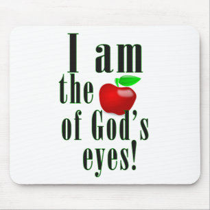 I am the apple of god's eyes in green mouse mat